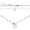 0,8mm Rund-Ankerkette Collier Sterne aus 925 Silber rhodiniert 38cm Zirkonia