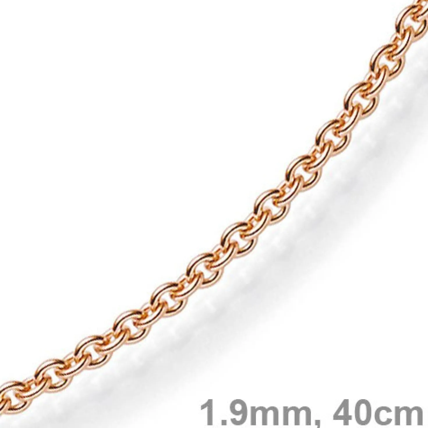 1,9mm Rund-Ankerkette Echt Gold 585 Rotgold Kette Collier Halskette 40cm