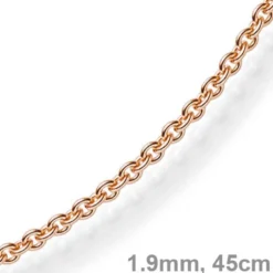 1,9mm Rund-Ankerkette Echt Gold 585 Rotgold Kette Collier Halskette 45cm