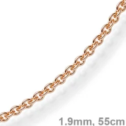 1,9mm Rund-Ankerkette Echt Gold 585 Rotgold Kette Collier Halskette 55cm