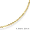 1,9mm Rund-Ankerkette 585 Gold Gelbgold Kette Collier Halskette 60cm