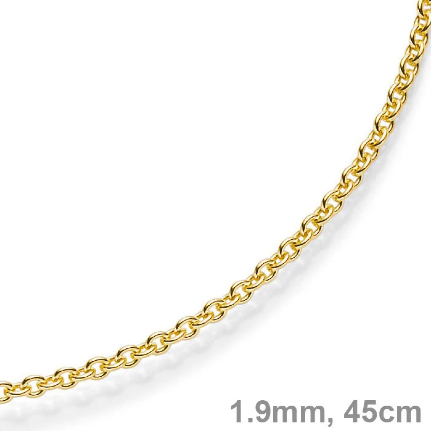 1,9mm Rund-Ankerkette 585 Gold Gelbgold Kette Collier Halskette 45cm