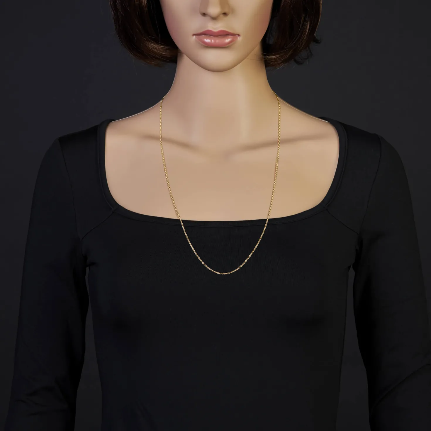 1,9mm Rund-Ankerkette 585 Gold Gelbgold Kette Collier Halskette, 70cm