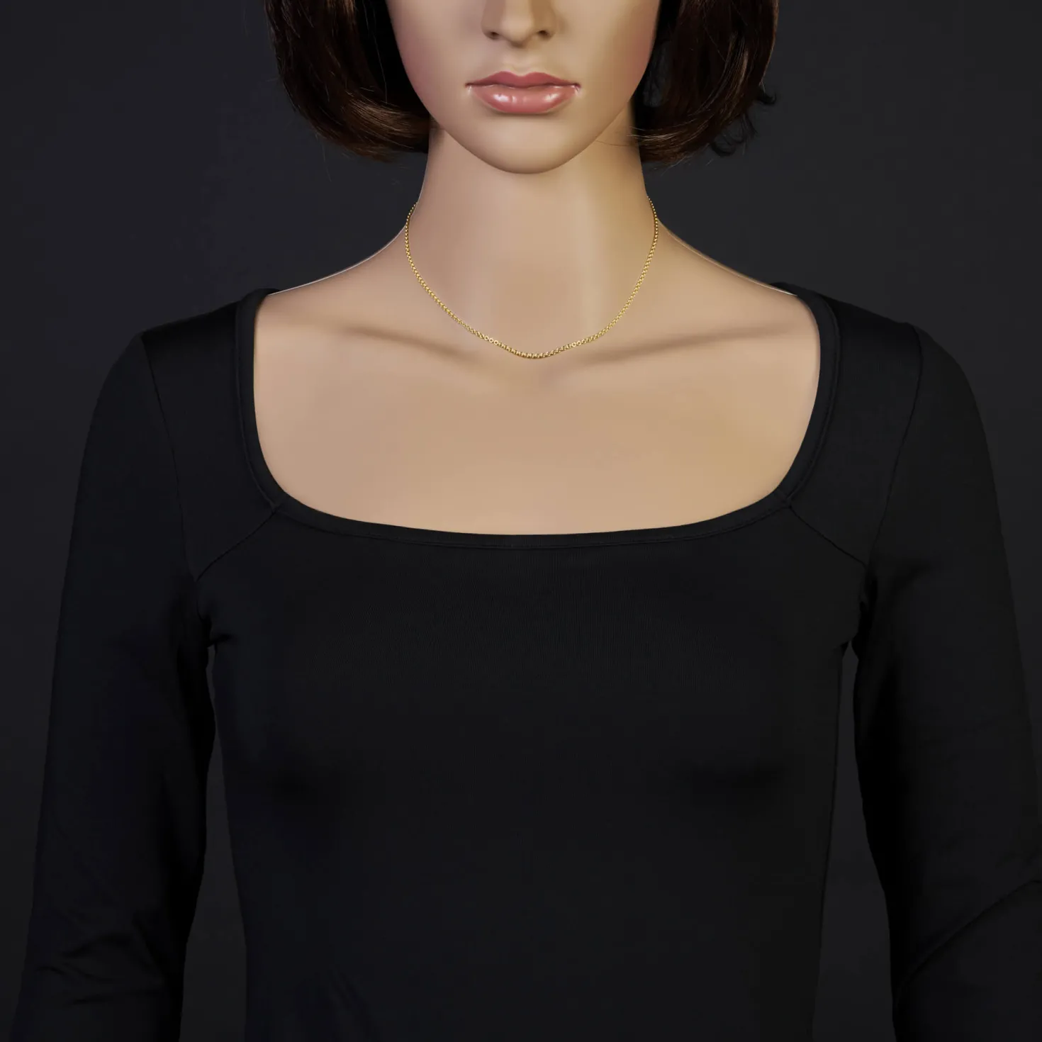 1,9mm Rund-Ankerkette 750 Gold Gelbgold Kette Collier Halskette, 38cm