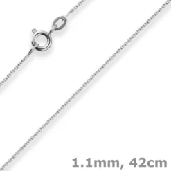 1,1mm Rund-Ankerkette Goldkette Collier Halskette aus 333 Gold Weißgold 42cm