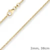 2mm Rund-Ankerkette Goldkette Collier Halskette aus 333 Gold Gelbgold 38cm
