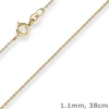 1,1mm Rund-Ankerkette Goldkette Collier Halskette aus 333 Gold Gelbgold 38cm