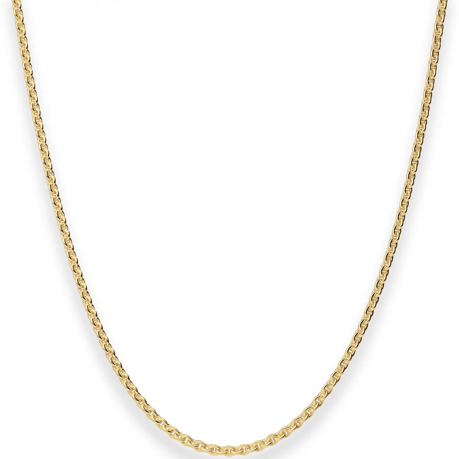 2,4mm Rund-Ankerkette Goldkette Collier Halskette aus 333 Gold Gelbgold 50cm