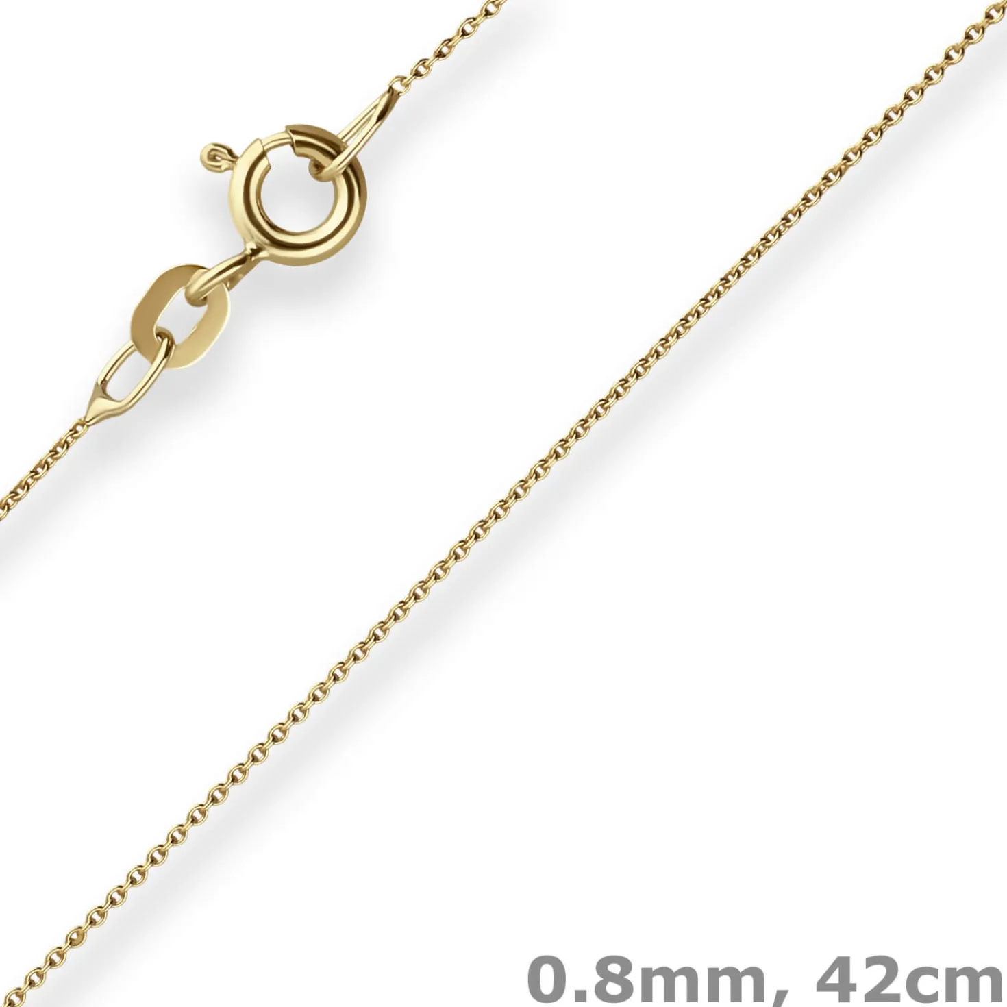 0,8mm Rund-Ankerkette Goldkette Collier Halskette aus 585 Gold Gelbgold 42cm