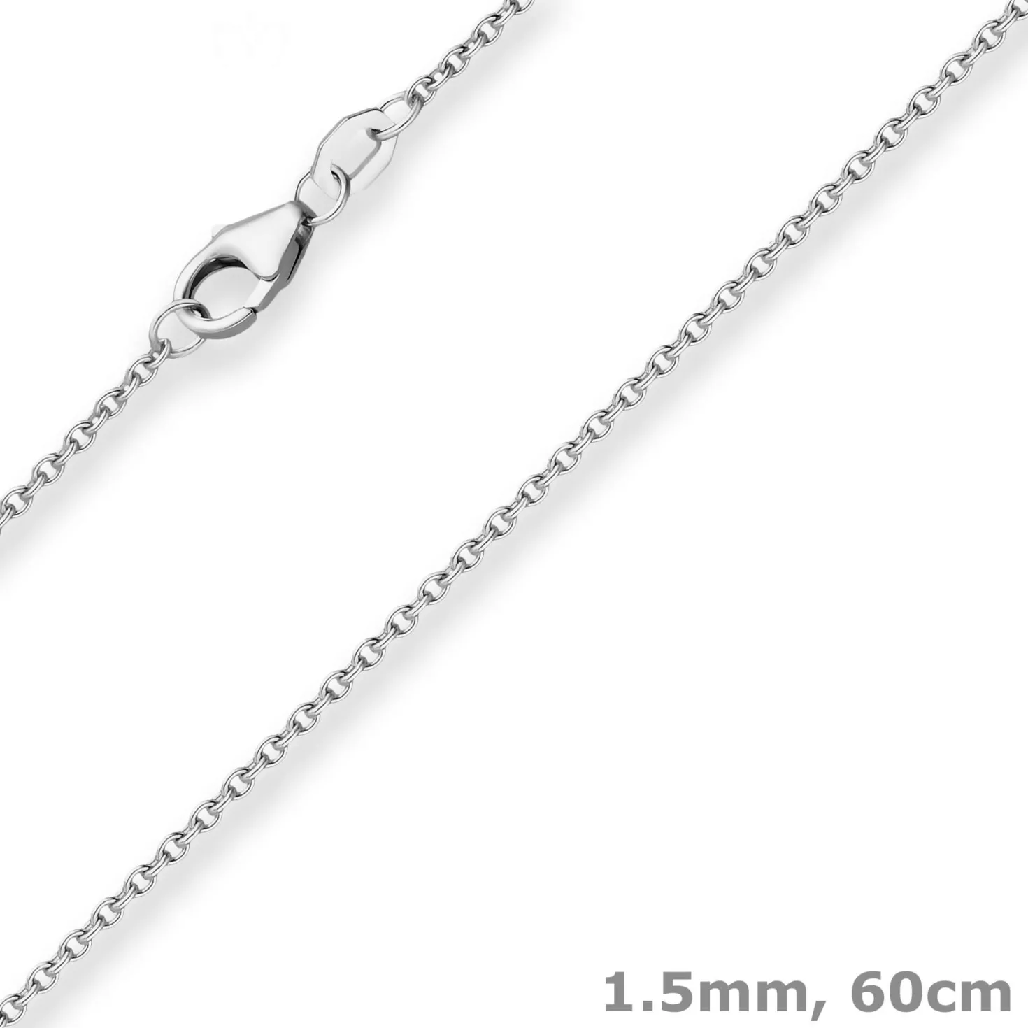 1,5mm Rund-Ankerkette Goldkette Collier Halskette aus 375 Gold Weißgold 60cm