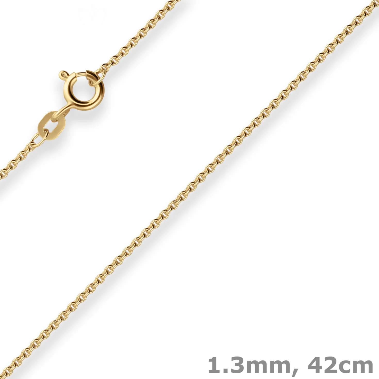 1,3mm Rund-Ankerkette Goldkette Collier Halskette aus 585 Gold Gelbgold 42cm