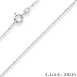 1,1mm Rund-Ankerkette Goldkette Collier Halskette aus 375 Gold Weißgold 38cm