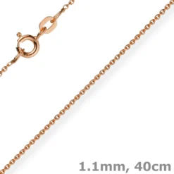 1,1mm Rund-Ankerkette 585 Gold Rotgold Kette Collier Halskette, 40cm