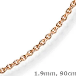 1,9mm Rund-Ankerkette 750 Gold Rotgold Kette Collier Halskette, 90cm