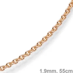 1,9mm Rund-Ankerkette 750 Gold Rotgold Kette Collier Halskette, 55cm