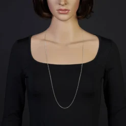 1,9mm Rund-Ankerkette 750 Gold Weißgold Kette Collier Halskette, 90cm