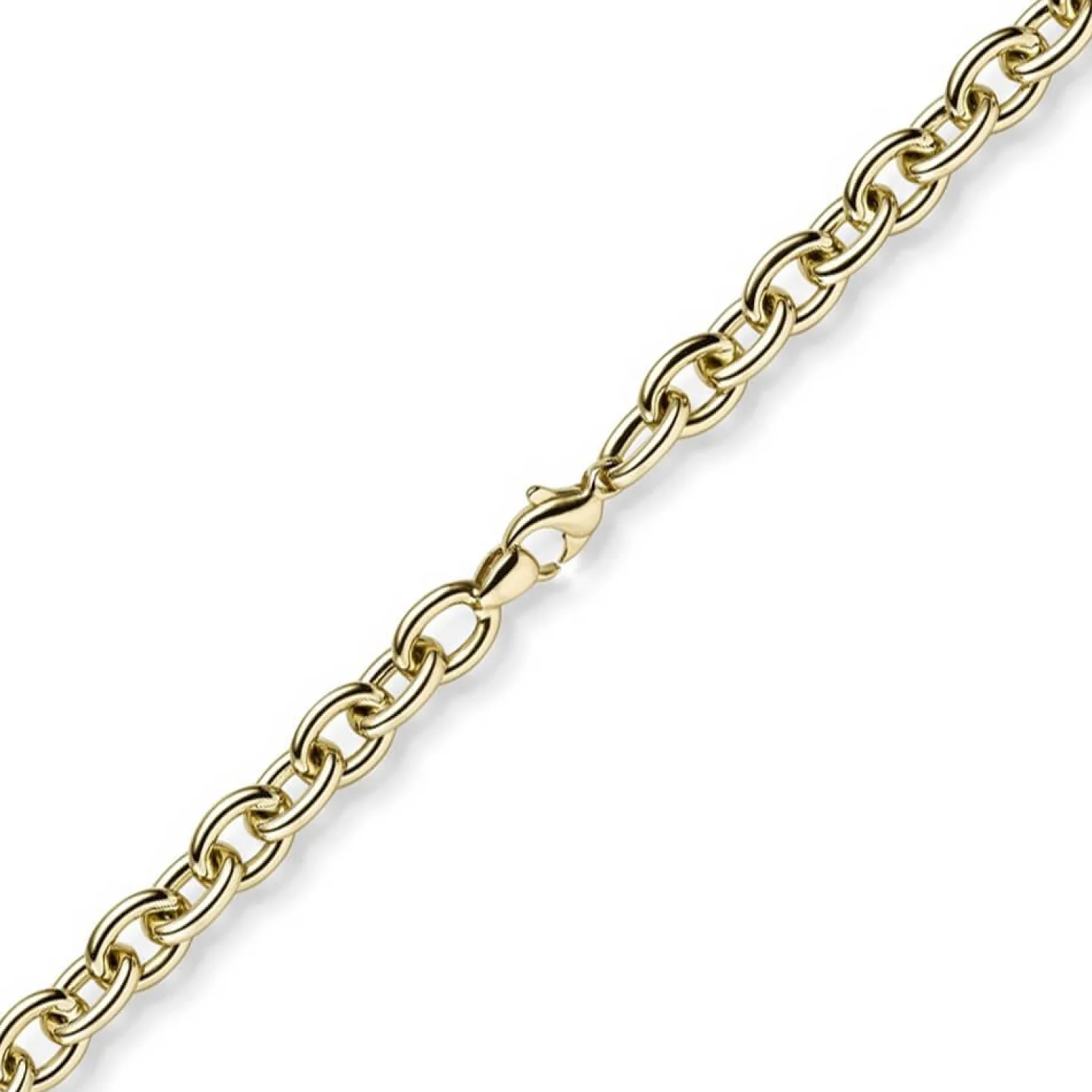7,5mm Rundankerkette Halskette Collier aus 585 Gold Gelbgold 50cm