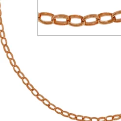 2,4mm Rundankerkette Halskette Halsschmuck aus 925 Silber Rotgold vergoldet, 70cm