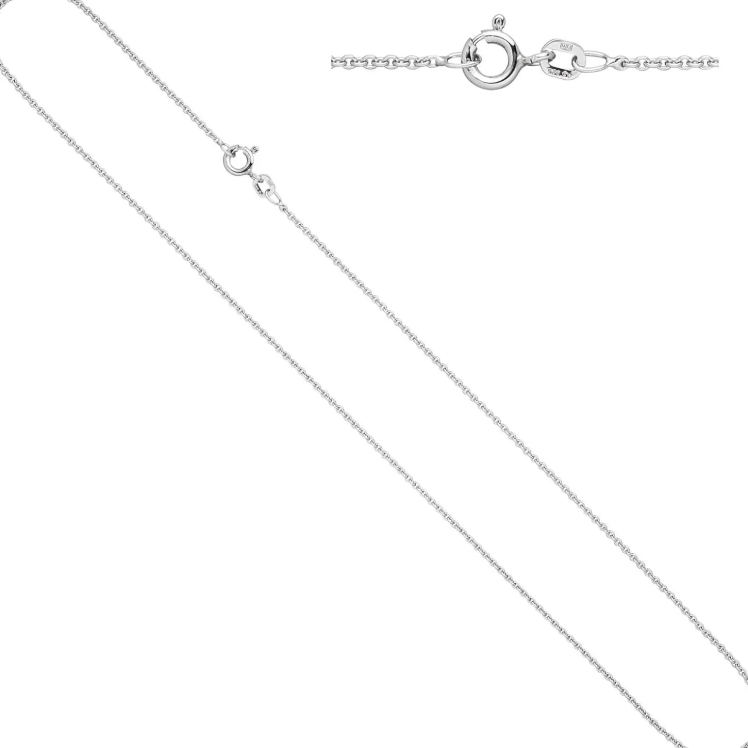 1,5mm Rundanker-Kette Halskette Collier aus 925 Silber rhodiniert 60cm
