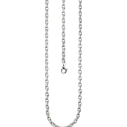 3,9mm Rundankerkette Halsschmuck aus 925 Silber rhodiniert diamantiert, 55cm
