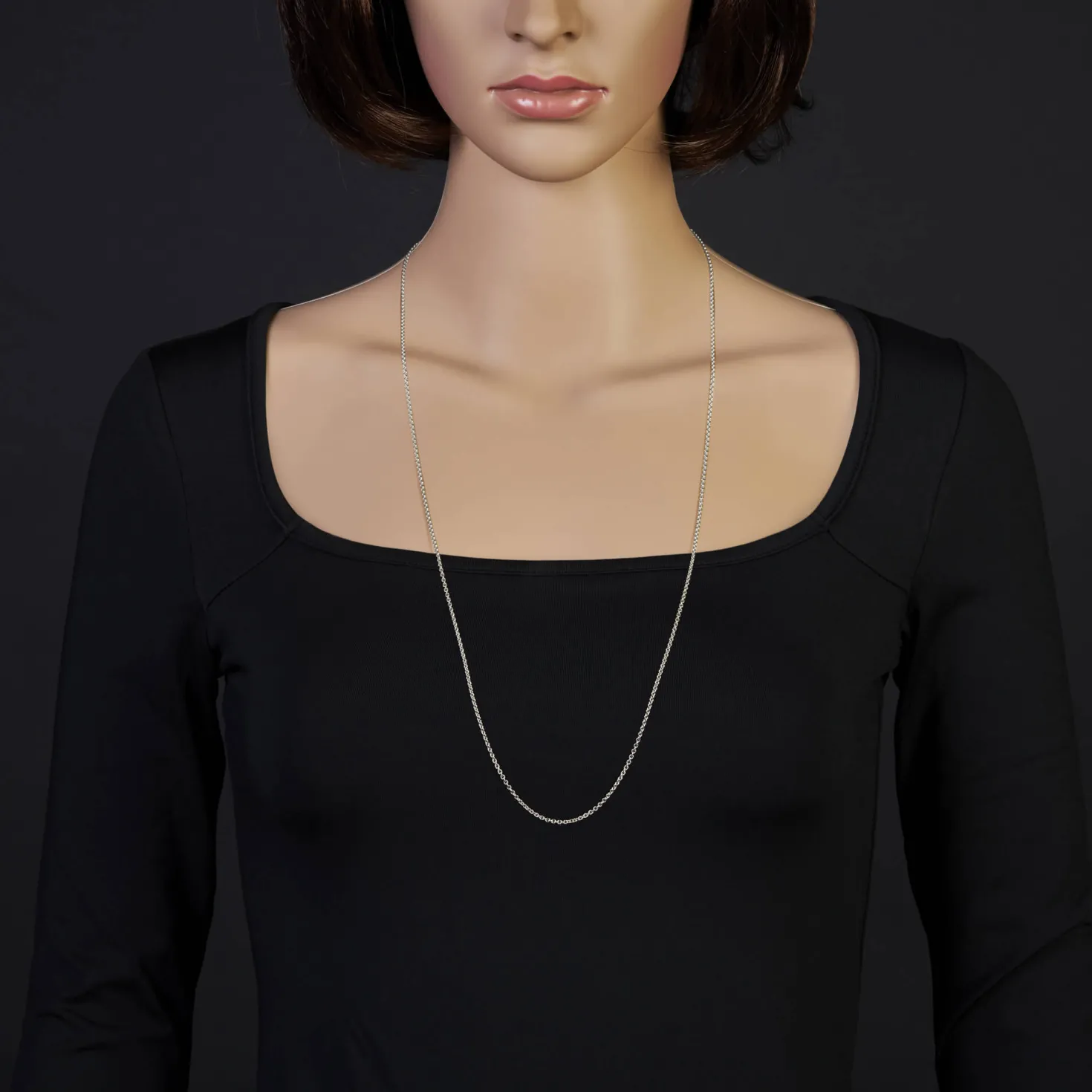 1,9mm Rund-Ankerkette Kette Collier, 585 Gold Weißgold Goldkette, 80cm