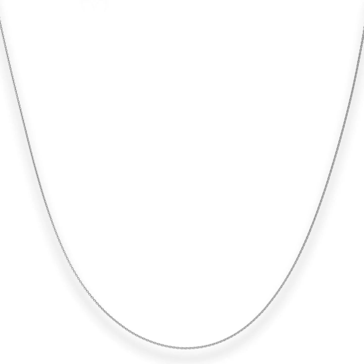 0,8mm Rund-Ankerkette Kette Collier aus 750 Gold Weißgold 42cm mit Zwischenöse