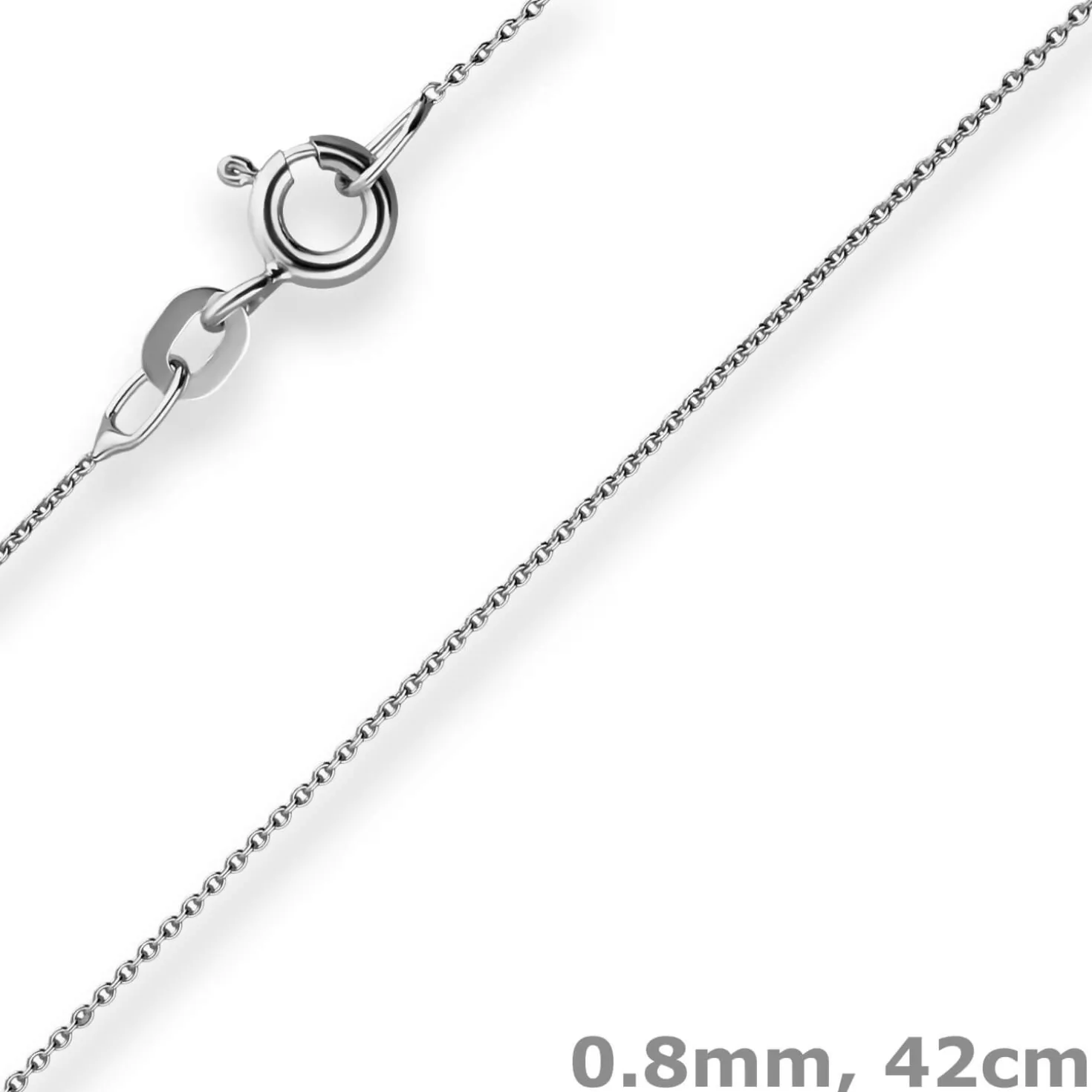 0,8mm Rund-Ankerkette Kette Collier Halskette aus 750 Gold Weißgold 42cm