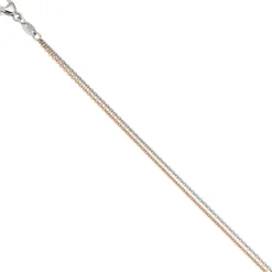 2mm Rundankerkette Kette Collier, 2-reihig, 585 Gold bicolor, Damen, 42cm