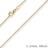 1,1mm Rund-Ankerkette Kette Collier aus 585 Gold Gelbgold 40cm mit Zwischenöse