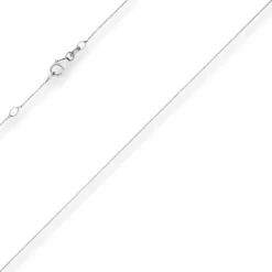 0,8mm Rund-Ankerkette Kette Collier aus 585 Gold Weißgold 45cm mit Zwischenöse