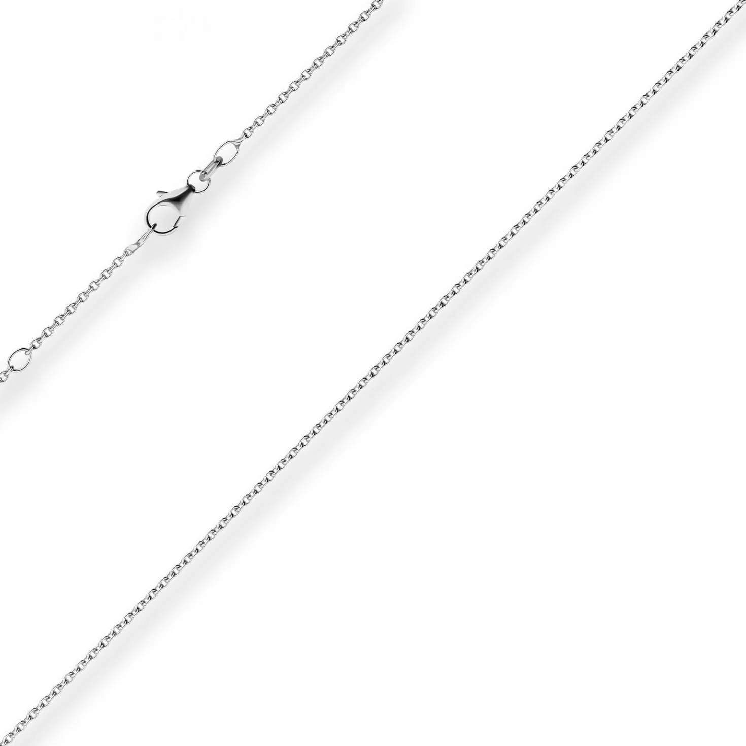 1,5mm Rund-Ankerkette Kette Collier aus 585 Gold Weißgold 45cm mit Zwischenöse