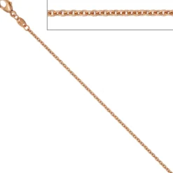 1,5mm Rundankerkette Kette Collier aus 585 Rotgold Gold, Goldkette, 42cm
