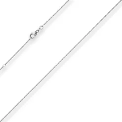 1,1mm Rund-Ankerkette Kette Collier aus 750 Gold Weißgold 42cm mit Zwischenöse