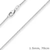 1,5mm Rund-Ankerkette Kette Collier Halskette aus 925 Silber rhodiniert 70cm