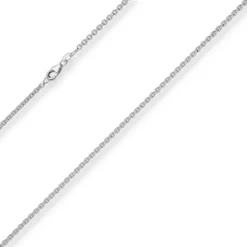 2,4mm Rund-Ankerkette Kette Collier Halskette aus 925 Silber rhodiniert 60cm