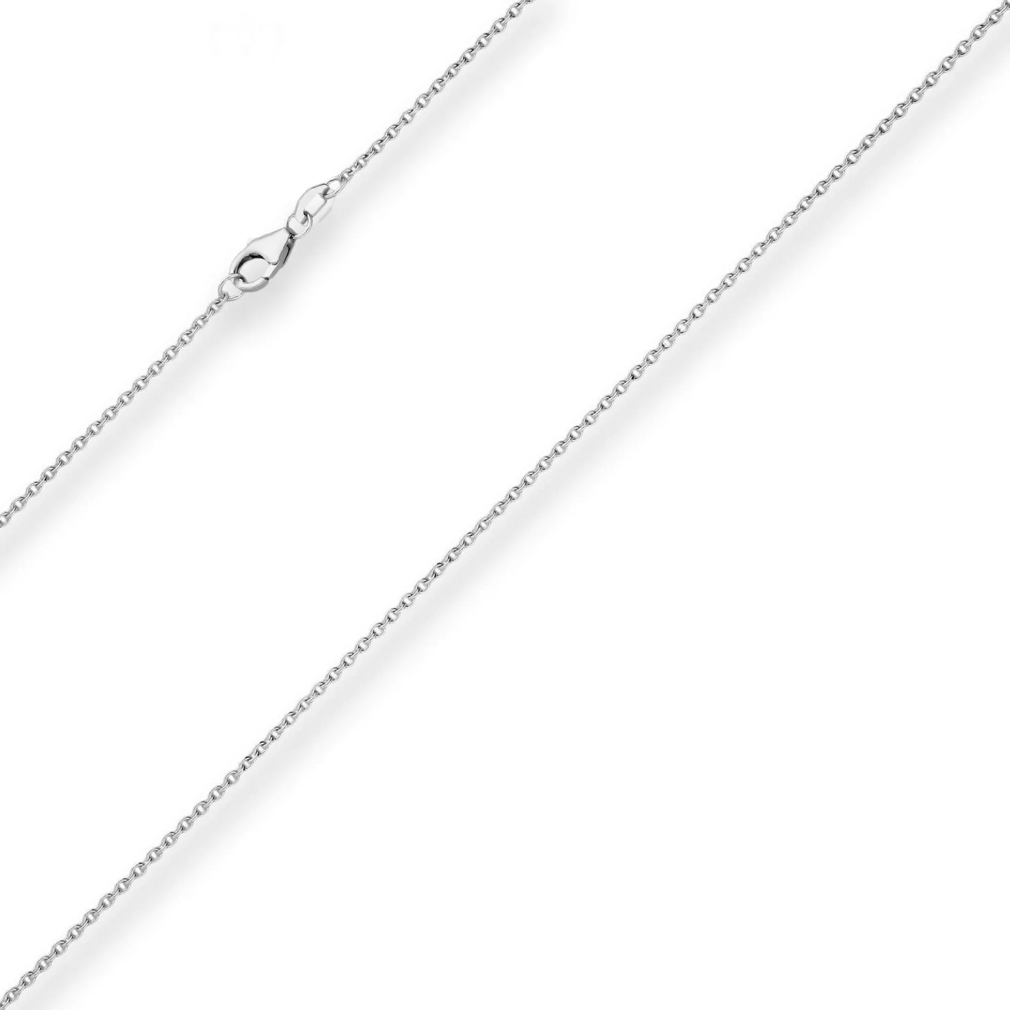 1,5mm Rund-Ankerkette Kette Collier Halskette aus 925 Silber rhodiniert 55cm