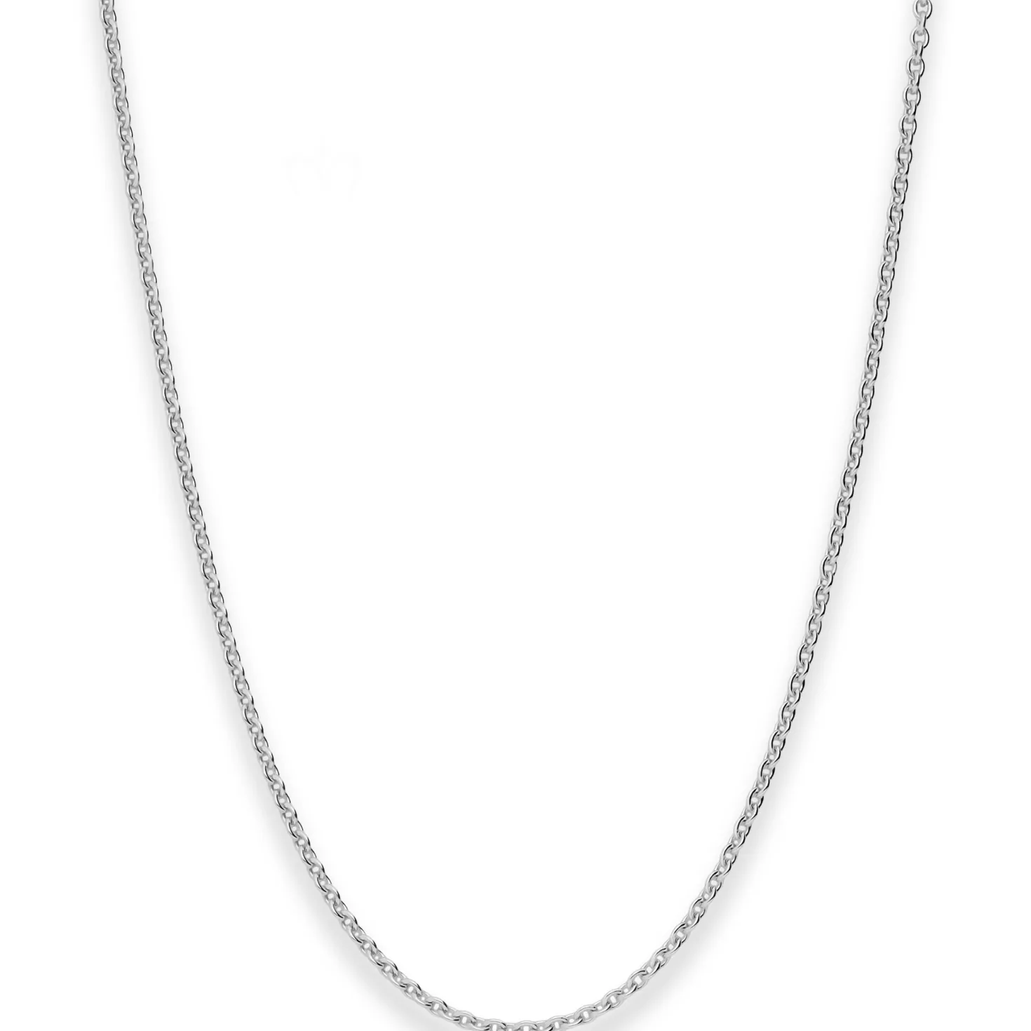 1,5mm Rund-Ankerkette Kette Collier Halskette aus 925 Silber rhodiniert 55cm