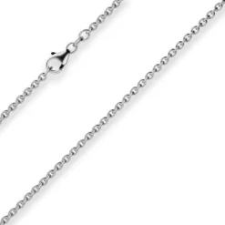 2,8mm Rund-Ankerkette Kette Collier Halskette aus 925 Silber rhodiniert 50cm