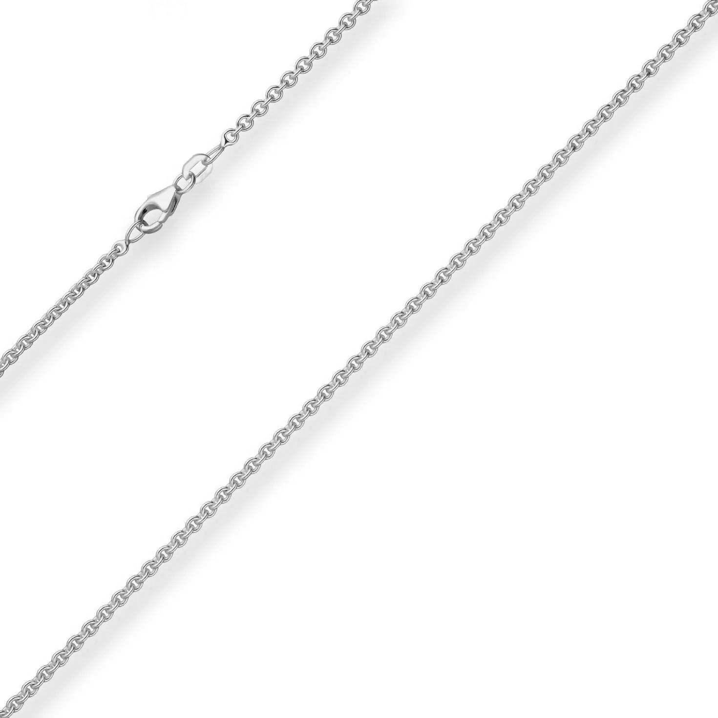 2,4mm Rund-Ankerkette Kette Collier Halskette aus 925 Silber rhodiniert 45cm
