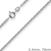 2,4mm Rund-Ankerkette Kette Collier Halskette aus 925 Silber rhodiniert 70cm