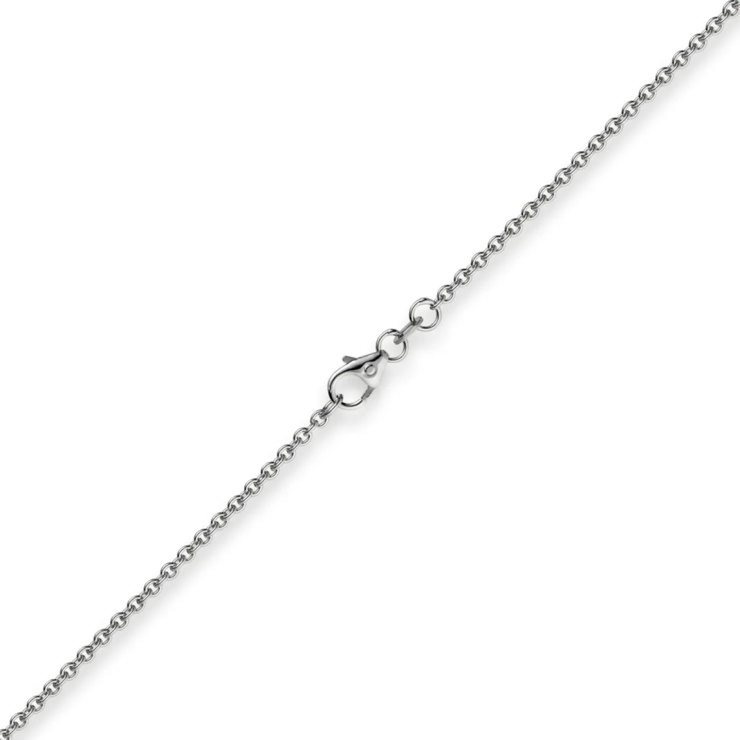 1,9mm Rund-Ankerkette Kette Collier, 585 Gold Weißgold Goldkette, 90cm