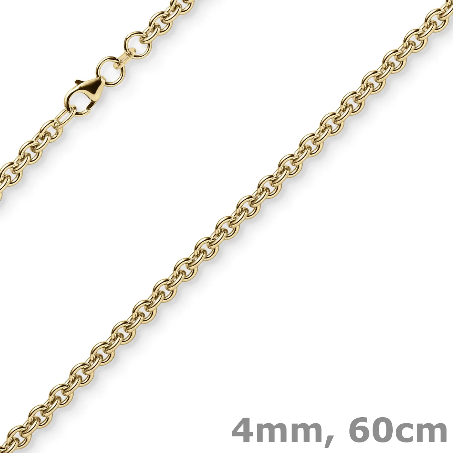 4mm Rund-Ankerkette Kette Collier Halskette 585 Gold Gelbgold 60cm Halsschmuck