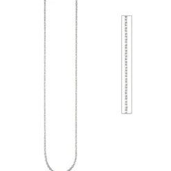 2mm Rundankerkette Kette Halskette Collier aus Edelstahl in Silberfarbe 46cm