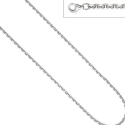 3,4mm Rundankerkette Kette Halskette Collier aus 925 Silber diamantiert, 50cm