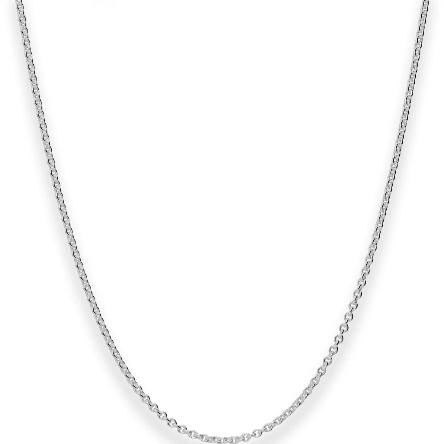 2mm Rund-Ankerkette Silberkette Collier Halskette aus 925 Silber rhodiniert 80cm