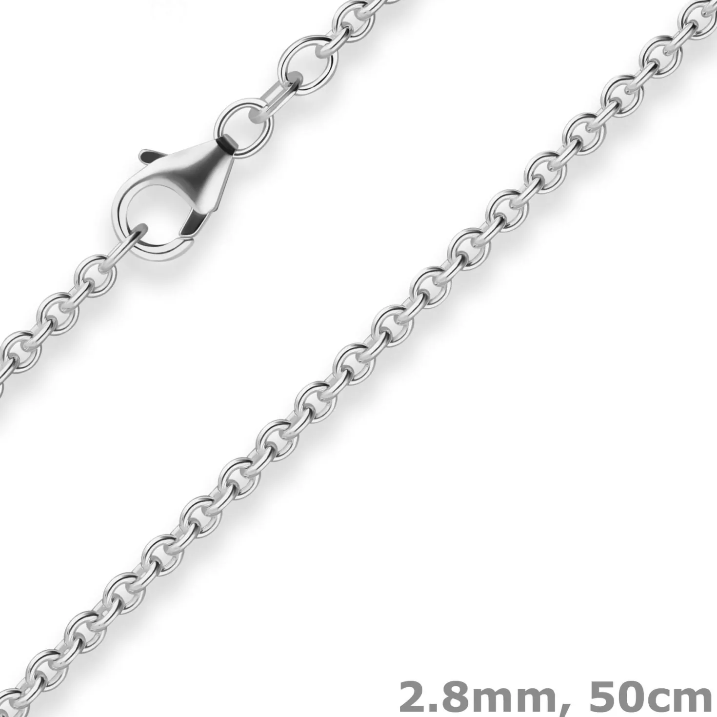 2,8mm Rund-Ankerkette Silberkette Collier Halskette aus 925 Silber 50cm