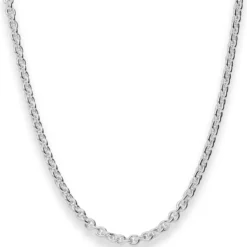 4mm Rund-Ankerkette Silberkette Collier Halskette aus 925 Silber 50cm