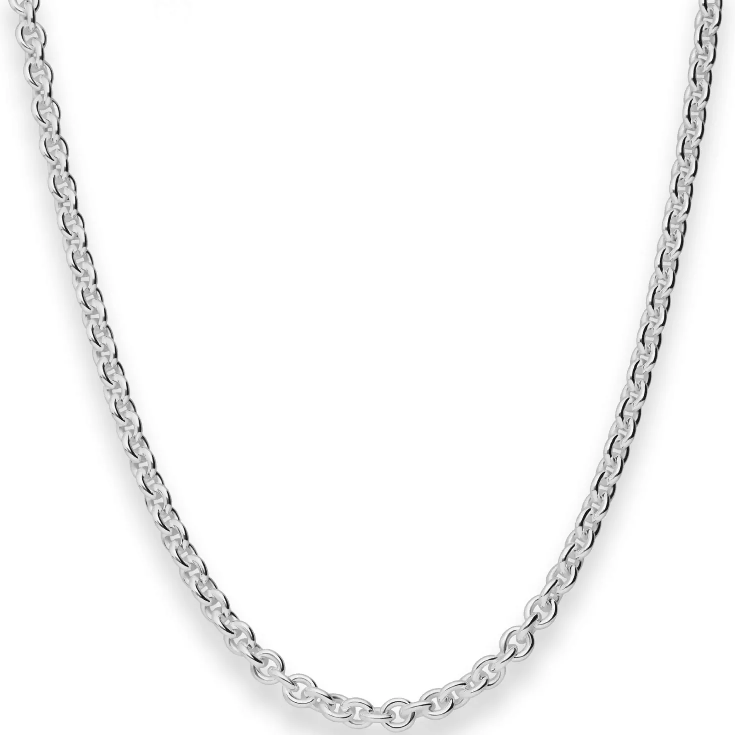4mm Rund-Ankerkette Silberkette Collier Halskette aus 925 Silber 50cm