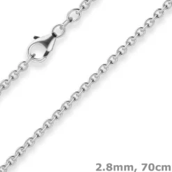 2,8mm Rund-Ankerkette Silberkette Collier Halskette aus 925 Silber 70cm