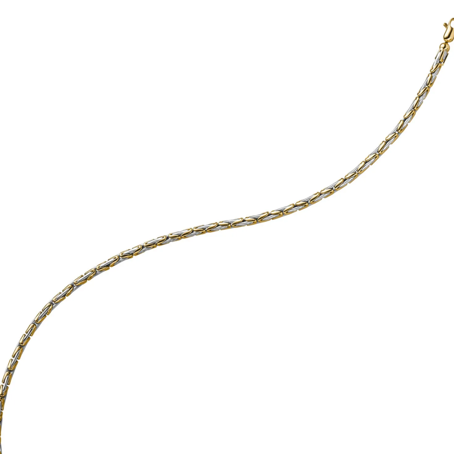 3mm runde Königskette Halskette Kette aus 585 Gold gelb/weiß bicolor 50cm